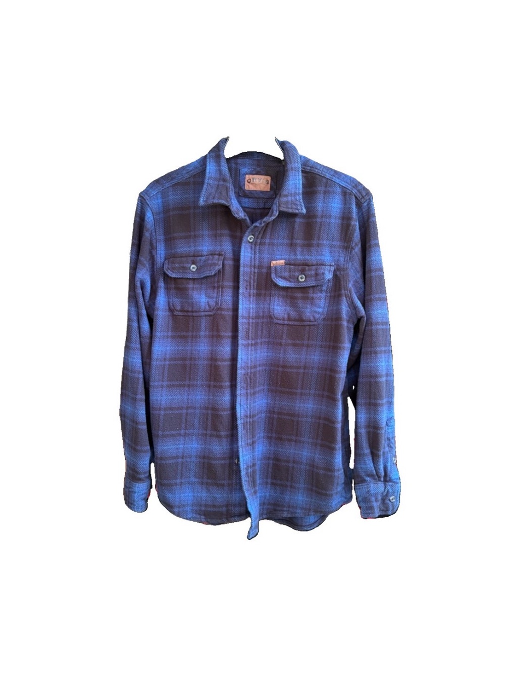Vintage Orvis Blue Plaid Button-Down Shirt